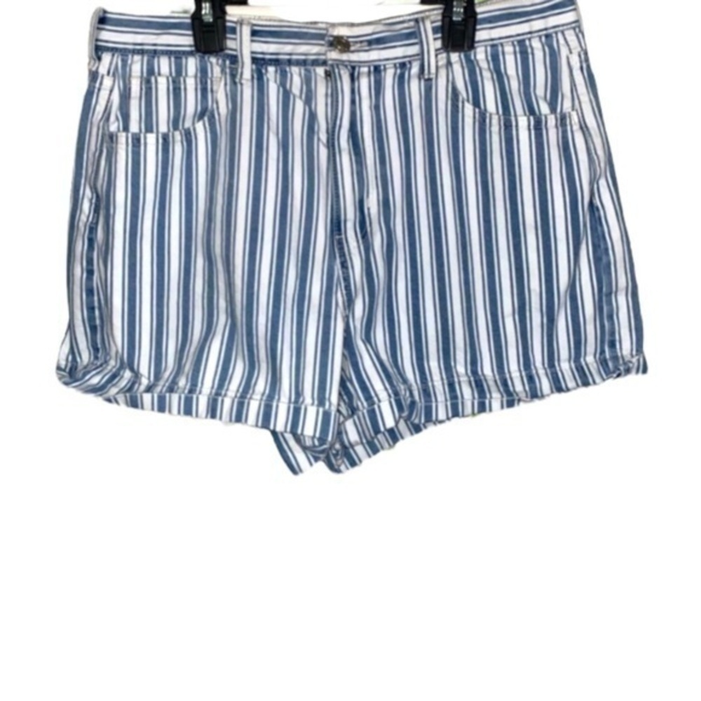 American Eagle Railroad Stripe High Rise Mom Short SIZE 14
